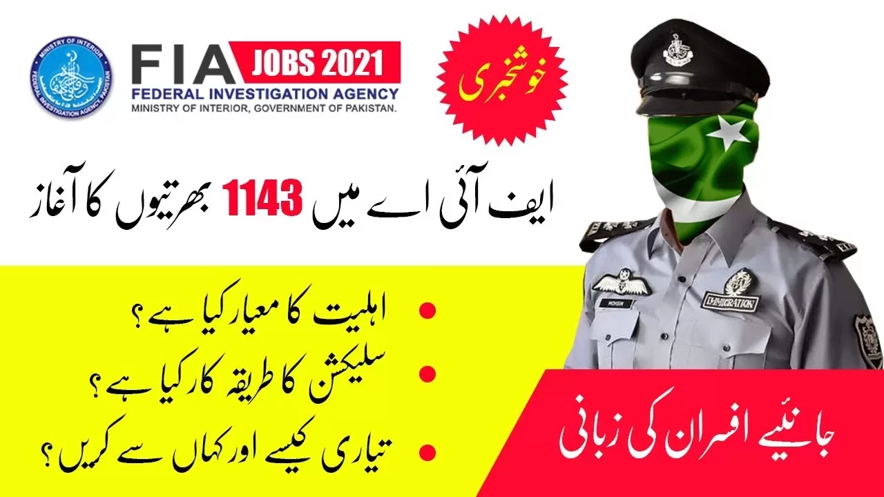 FIA Jobs 2021 – Federal Investigation Agency 1100+ Posts