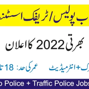 Jobs in Punjab Police / Traffic Assistant Jobs October 2022