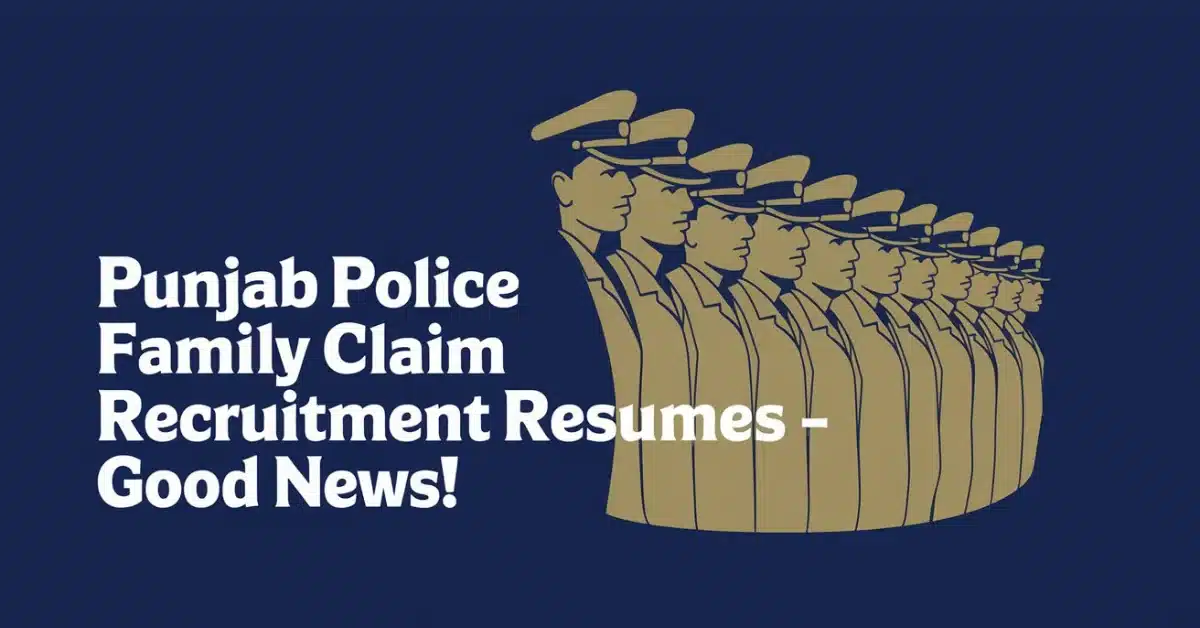 Punjab Police Family Claim Recruitment Resumes – Good News!